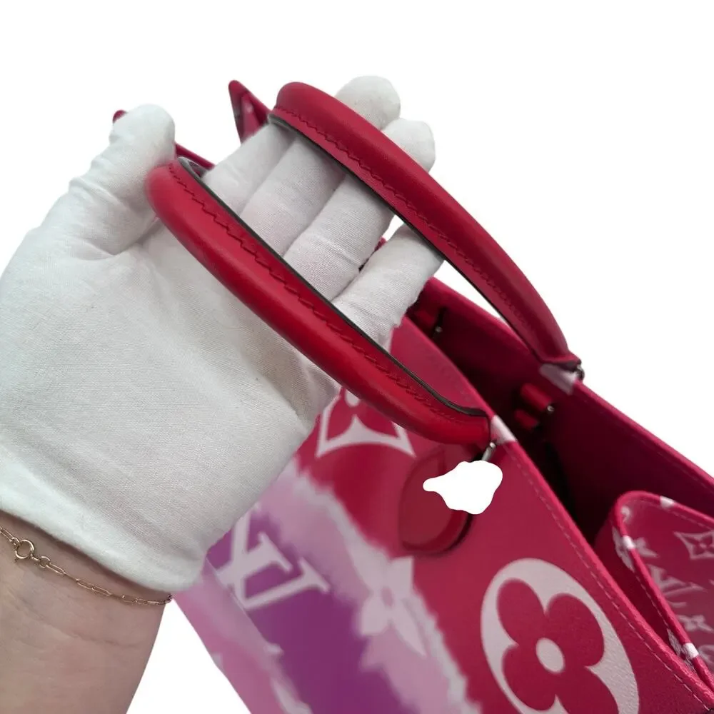Louis Vuitton LV Monogram Escale Onthego GM Rouge Red Pink Tote Bag Full Set